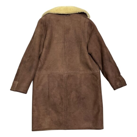 GENUINE SHEARLING Vintage 1970s SHEEP Skin Retro Heavy Winter Coat Womens Medium - Picture 2 of 9